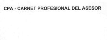 CPA - CARNET PROFESIONAL DEL ASESOR