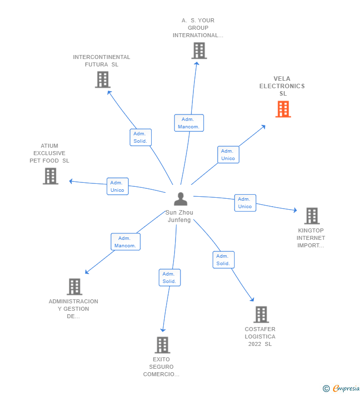 Vinculaciones societarias de VELA ELECTRONICS SL