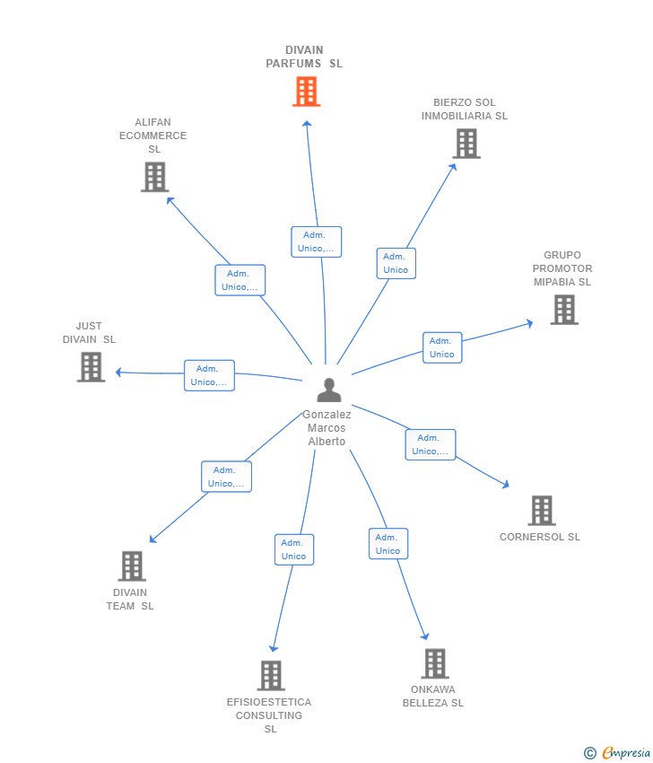 Vinculaciones societarias de DIVAIN PARFUMS SL