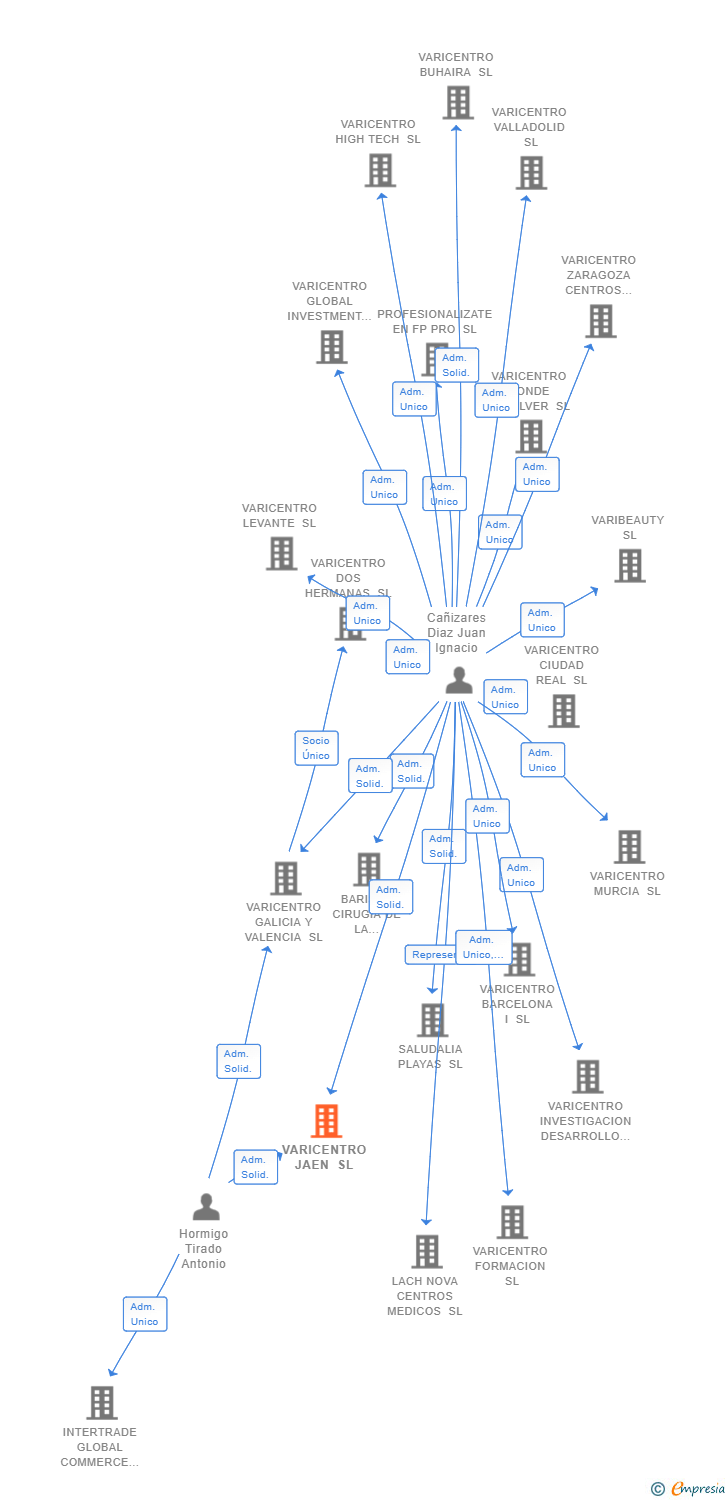 Vinculaciones societarias de VARICENTRO JAEN SL