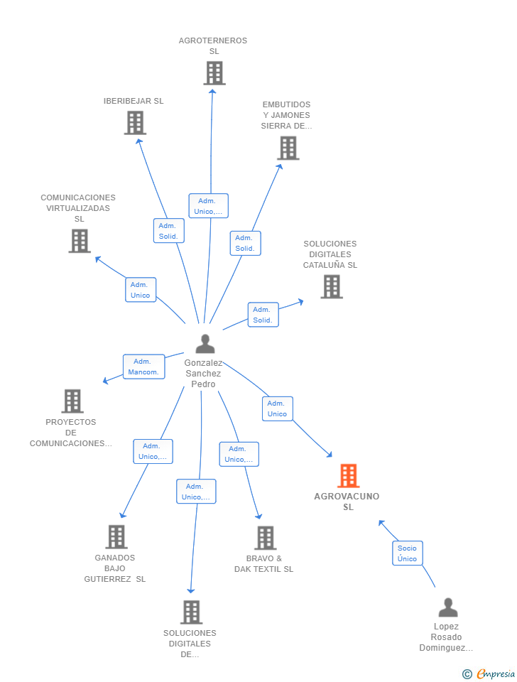 Vinculaciones societarias de AGROVACUNO SL
