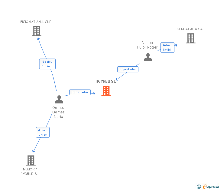 Vinculaciones societarias de TIGYNEU SL