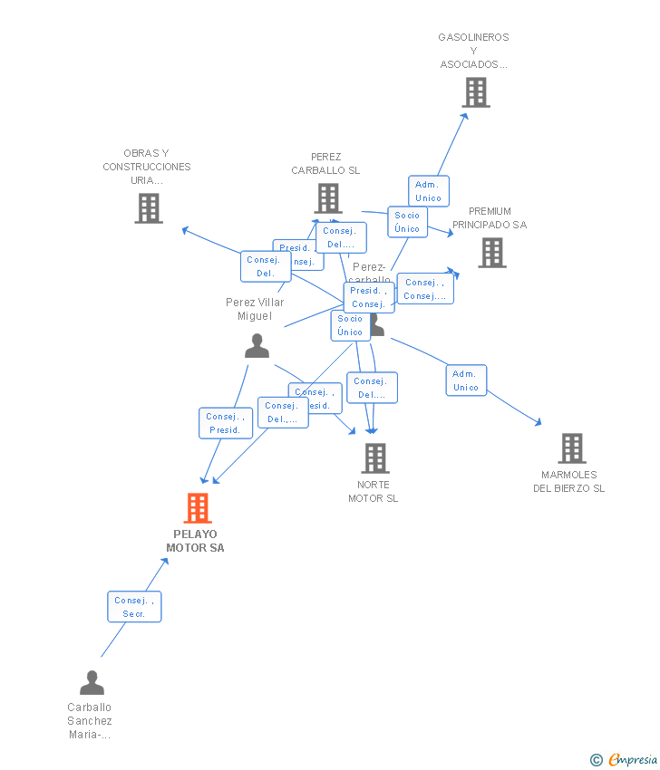 Vinculaciones societarias de PELAYO MOTOR SA