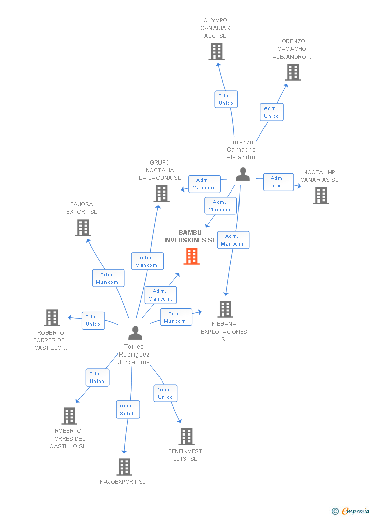 Vinculaciones societarias de BAMBU INVERSIONES SL