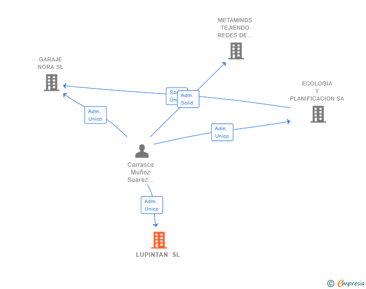Vinculaciones societarias de LUPINTAN SL