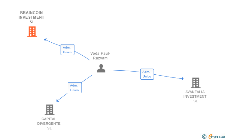 Vinculaciones societarias de BRAINCOIN INVESTMENT SL