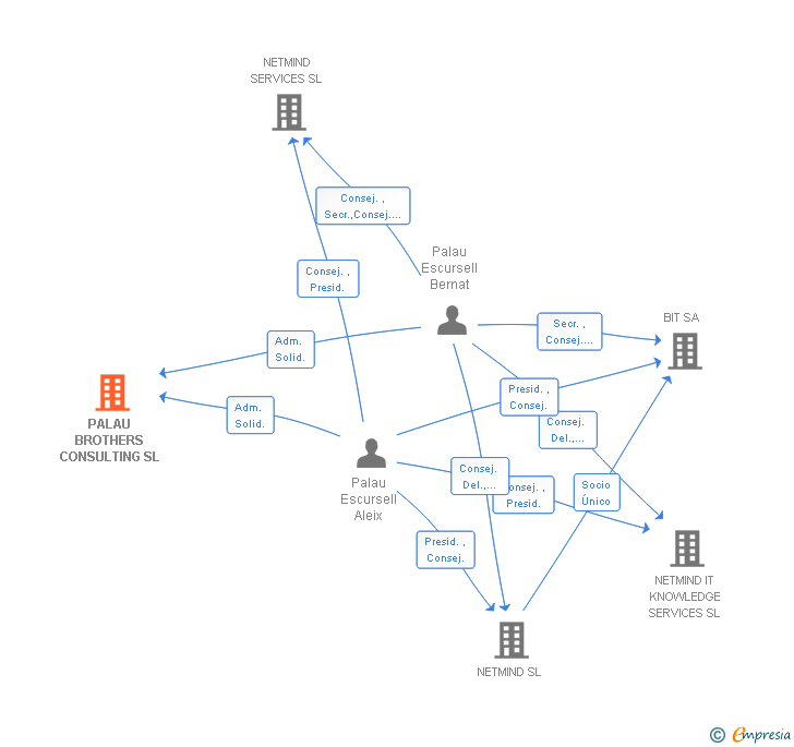 Vinculaciones societarias de PALAU BROTHERS CONSULTING SL
