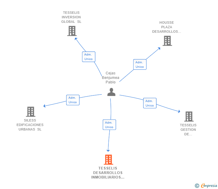 Vinculaciones societarias de TESSELIS DESARROLLOS INMOBILIARIOS SL
