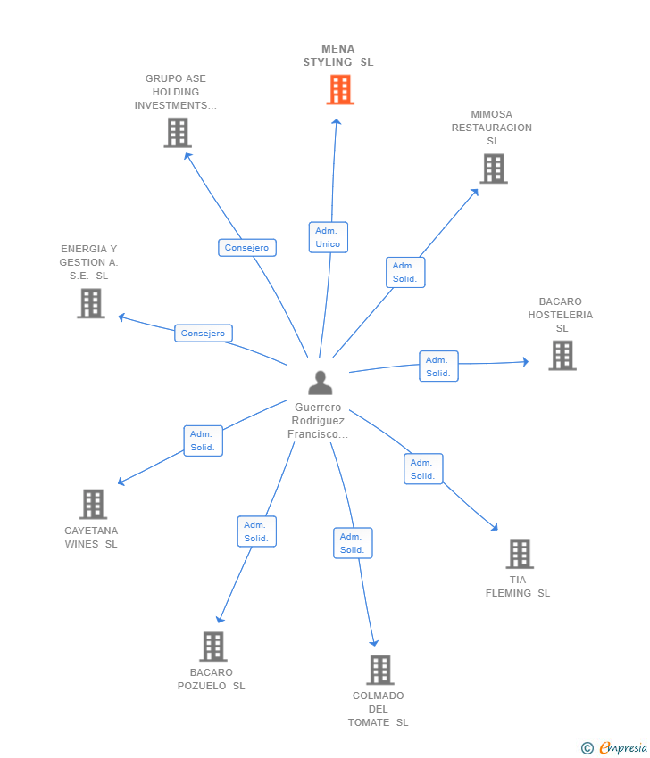 Vinculaciones societarias de MENA STYLING SL