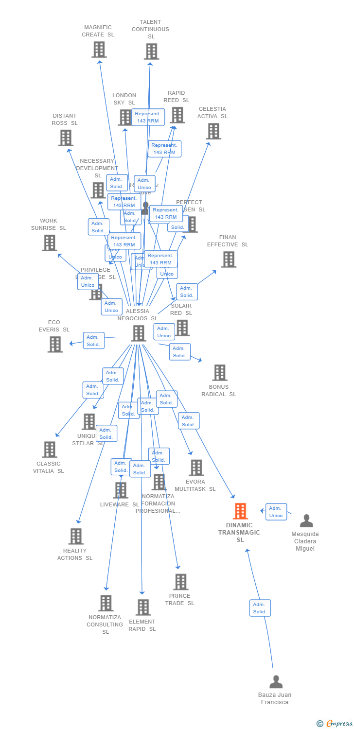 Vinculaciones societarias de DINAMIC TRANSMAGIC SL