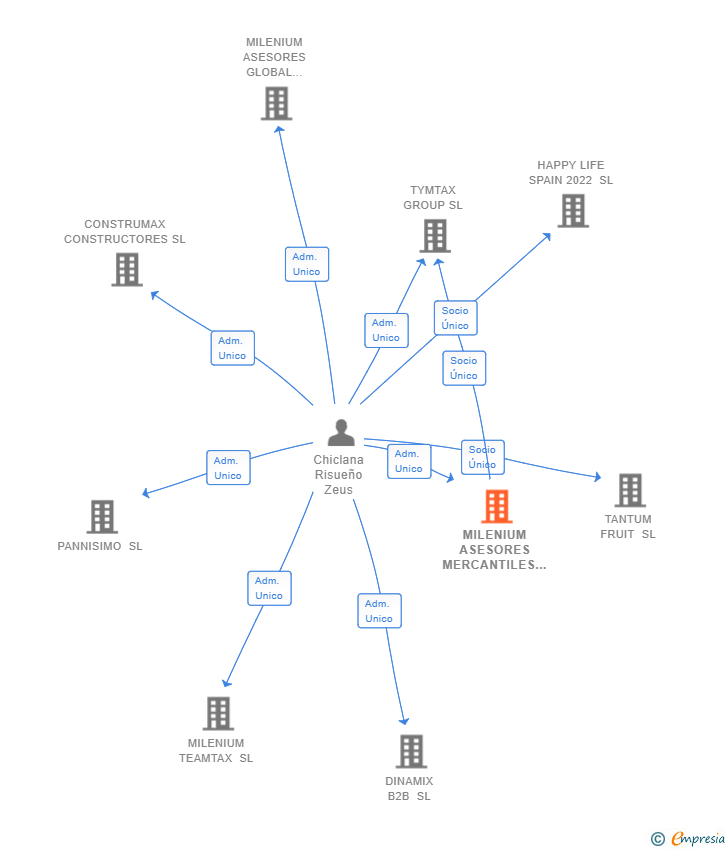 Vinculaciones societarias de MILENIUM ASESORES MERCANTILES SL