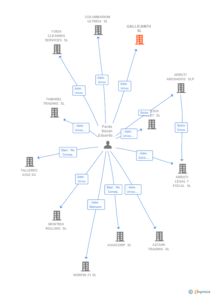 Vinculaciones societarias de GALLICANTU SL