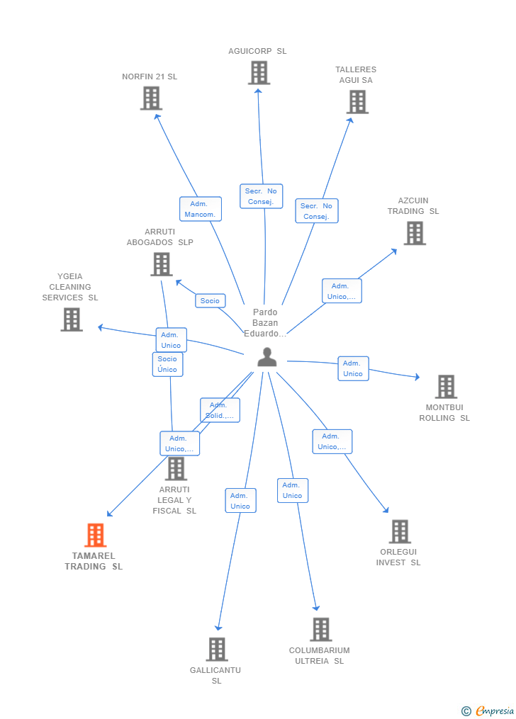 Vinculaciones societarias de TAMAREL TRADING SL