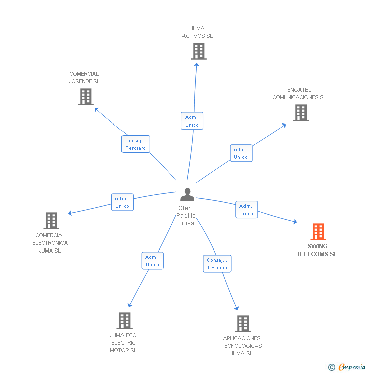 Vinculaciones societarias de SWING TELECOMS SL