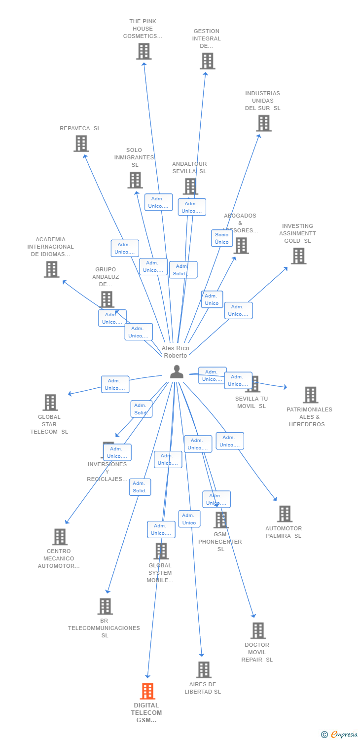 Vinculaciones societarias de DIGITAL TELECOM GSM SYSTEM SL